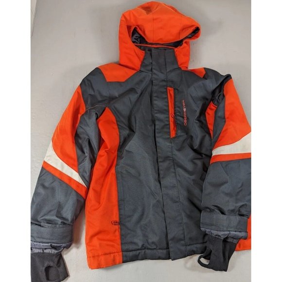Obermeyer Teen XL Ski Snowboard Jacket - Size‎ 18 - Black/Orange, Hooded Coat - Picture 1 of 13